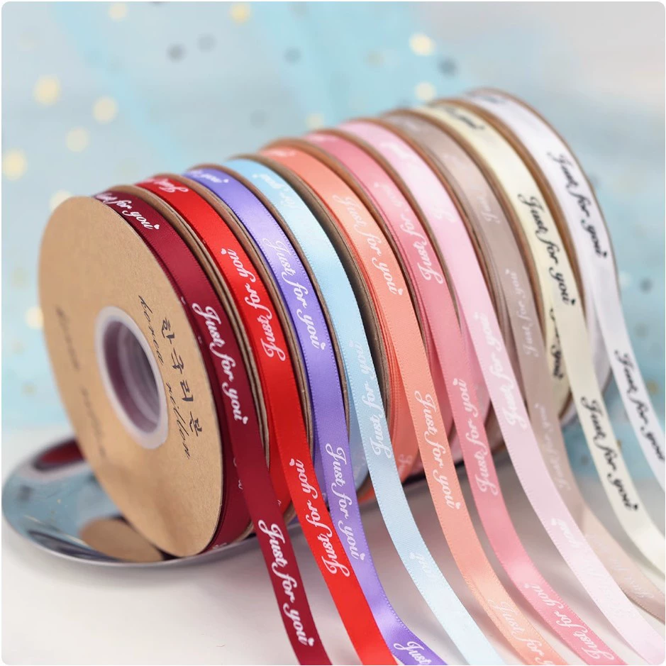 1cm лента just for you английский алфавит полиэфирная лента с упаковкой цветов букет цветочного магазина шелковая лента