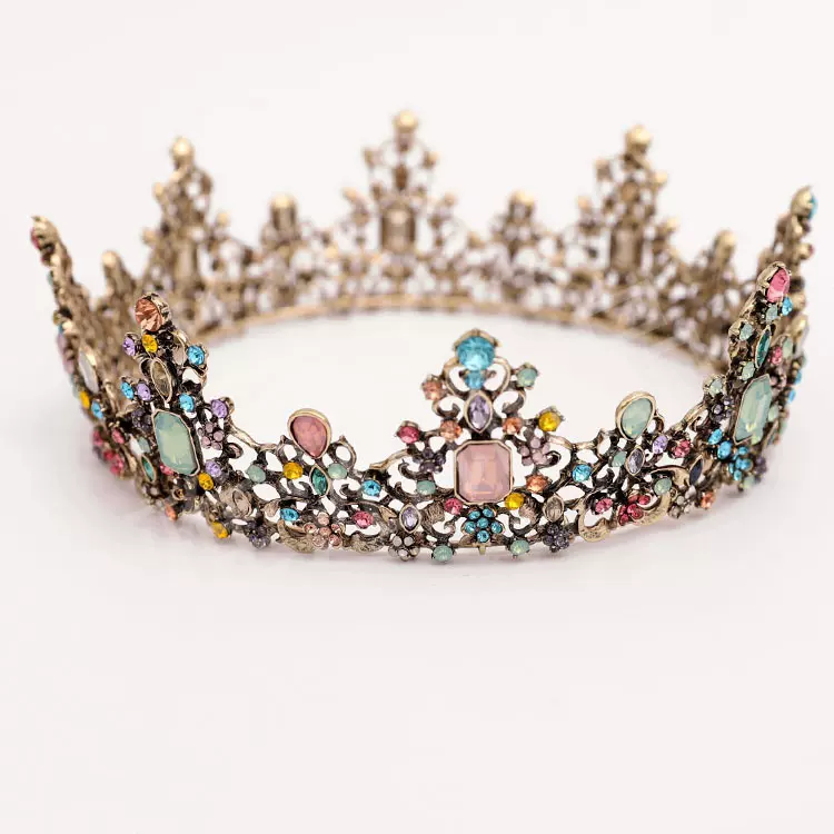 2025新款巴洛克欧式奢华新娘皇冠生日婚纱走秀礼服影楼配饰整圈