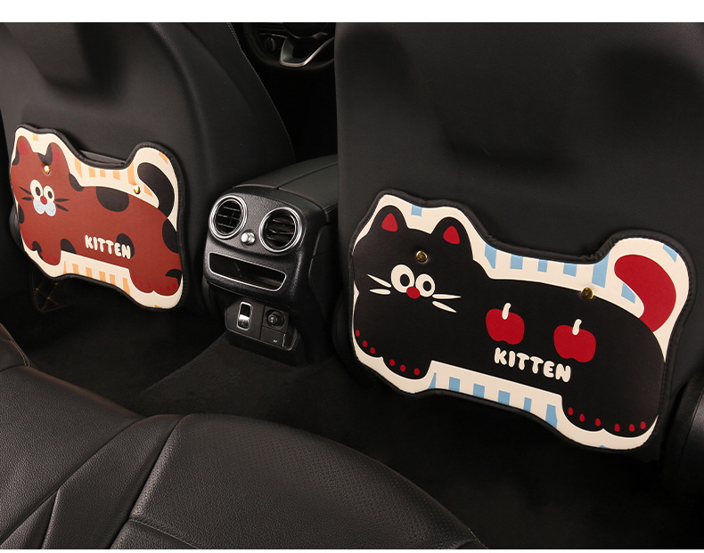 Sausage Cat Kitten Lady Cartoon Car Seat Back Anti-Kick Pad Car Seat Back Anti-Stain Pad Anti-Dirty Pad