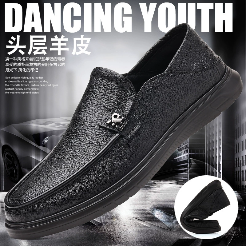 Новая мужская повседневная обувь первого слоя из овчины, Мужская обувь из мягкой кожи с педалью, ленивые тапочки для ног оптом