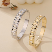 加厚铜镀真金双T手镯ins风跨境轻奢情侣手环不掉色亚马逊热销手饰