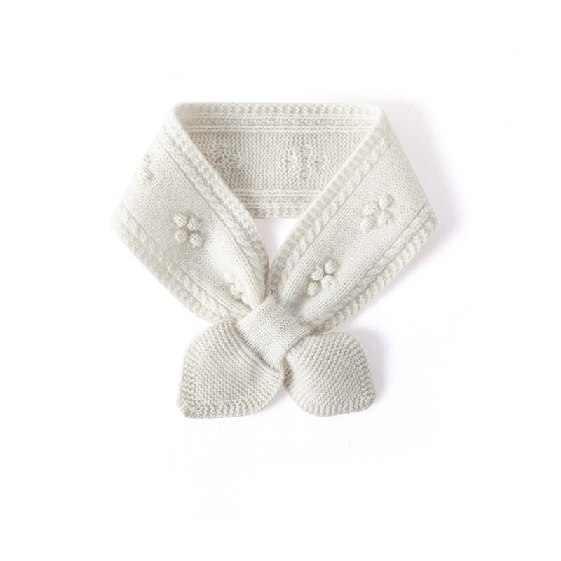 Lekasha cashmere 100% pure cashmere women's small bow tie knitted neck warmer scarf