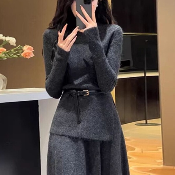 早韩系气质时尚套装子女新款感连衣裙2025长裙穿搭小个子秋季|undefined