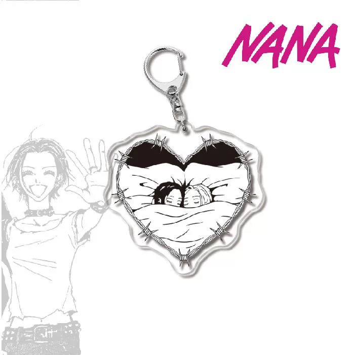 Keychain (NANA) double‑sided printed, translucent membrane, metal ring, assorted designs