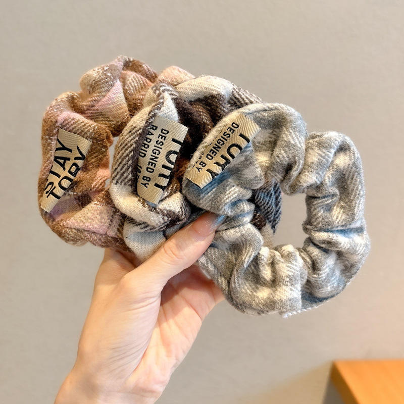 Mil pájaros anillo de cabello de intestino grande para mujeres otoño y invierno atado cabello detrás de la cabeza alta cola de caballo coreana Sison de alta elasticidad anillo de cabello tocado