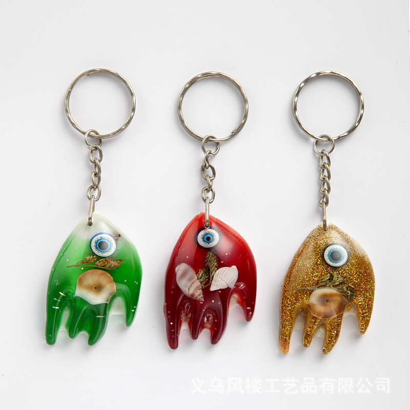 Llavero con conchas y estrellas de mar, recuerdo creativo de playa, venta directa de fábrica