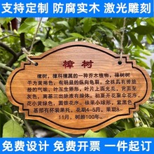 木质植树挂牌植物树木装饰认养吊牌木牌刻字户外木制花草树牌定制