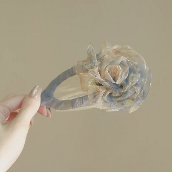 超仙仿真玫瑰花发夹后脑勺气质低马尾百合花朵抓夹氛围感百搭发饰|undefined