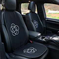 Cotton and linen car seat cushion Camellia internet celebrity goddess car seat cushion suitable for all seasons, comfortable and soft car seat cushion