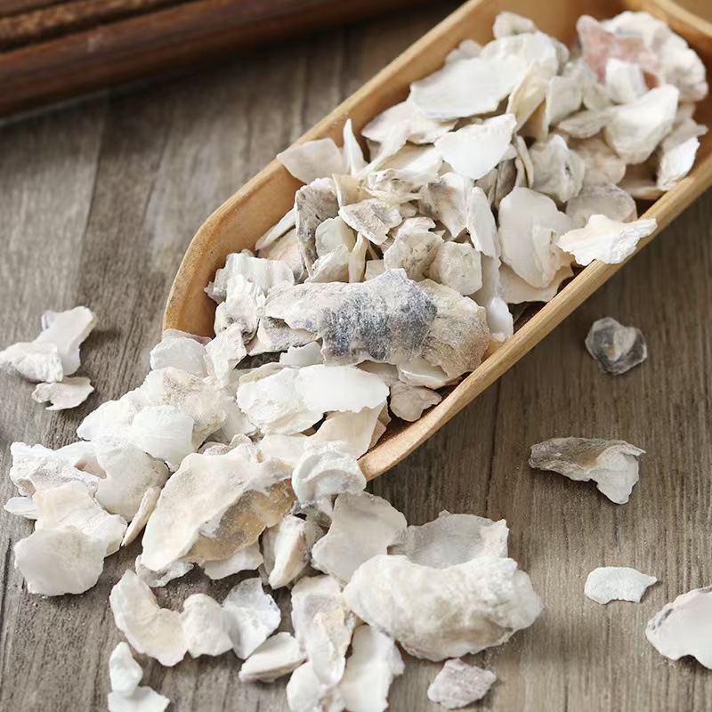 Mu Li (Ostrea gigas) Calcined Oyster Shell — Dried Mineral Herb for TCM Decoctions quality and texture