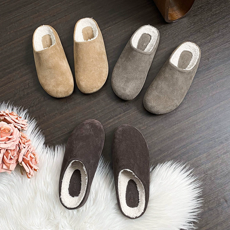 Женские туфли Birkenstock 2025 из натуральной кожи на толстой подошве, без застежек, с закрытым носком, на флисовой подкладке, большие размеры