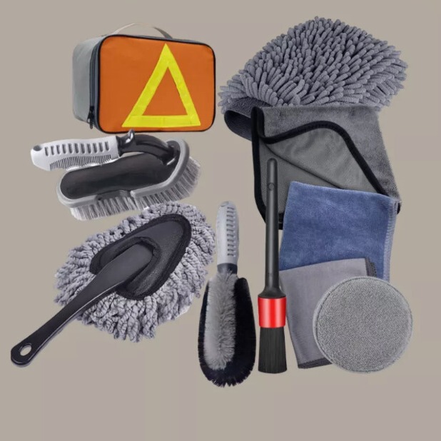 10-piece car wash wheel brush round steel wire long hair tire brush U-shaped car wash tire brush cleaning suit car wash brush set 10-piece car wash wheel brush round steel wire long hair tire brush U-shaped car wash tire brush cleaning suit car wash brush set