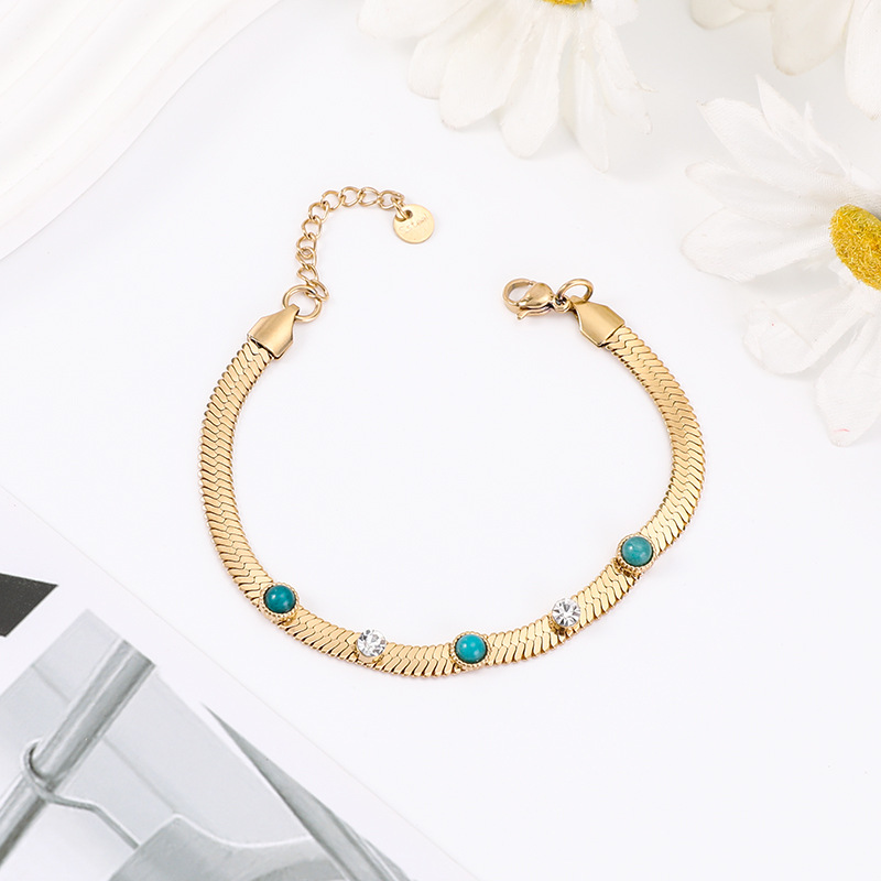All Seasons Season Retro Classic Style Geometric 304 Stainless Steel Snake Chain Bracelets In Bulk
