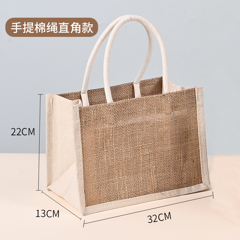 Bolsas de lino personalizadas para regalos de Año Nuevo, bolsas de mano de lino de alta gama de algodón-lino-yute en blanco, bolsas de compras pintadas a mano image 34