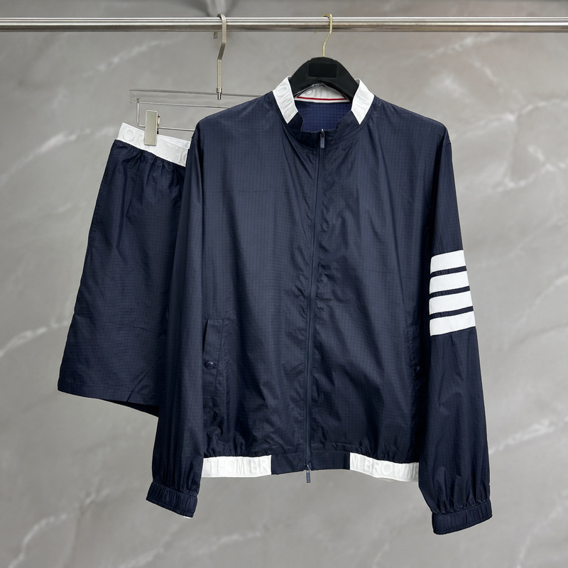 Tb Dark Plaid Thin Casual Jacket Spring New Style Stand Collar Striped Color-Blocking Thin Coat Wrinkle-Resistant Top Tb Dark Plaid Thin Casual Jacket Spring New Style Stand Collar Striped Color-Blocking Thin Coat Wrinkle-Resistant Top