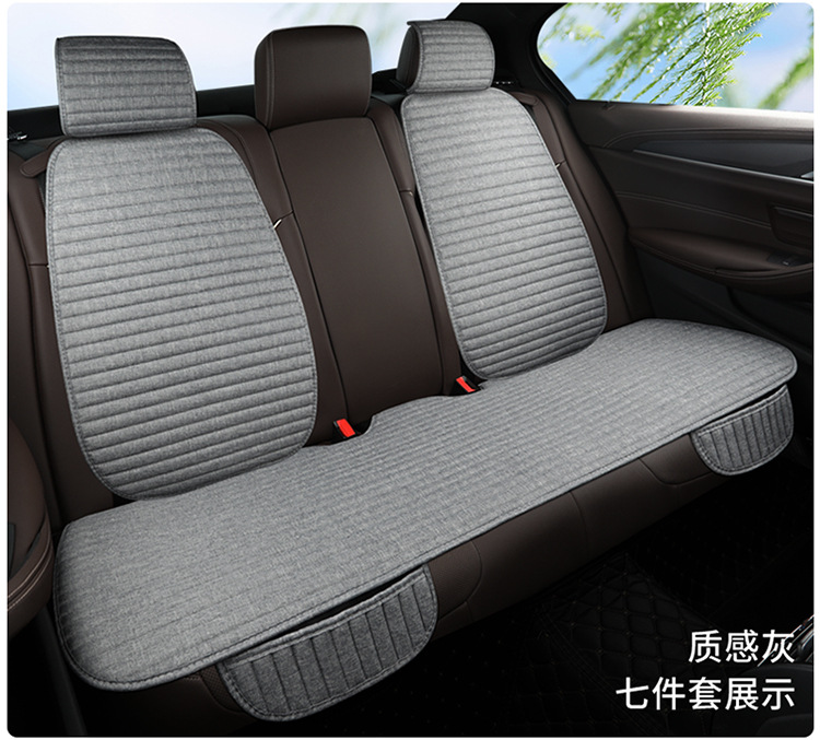 Linen Car Seat Cushion Wholesale Four-Season Universal Breathable Small Waist Three-Piece Set Multi-Piece Set Main and Passenger Single Seat Foreign Trade
