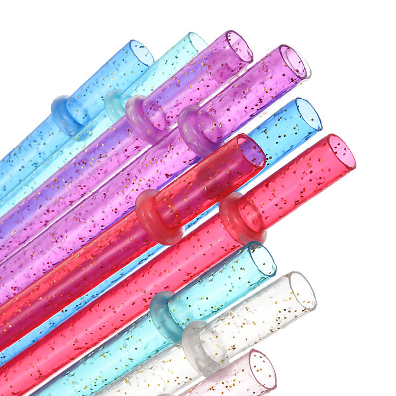Hipajita dura de rosca de color de 31,5 CM transfronteriza con hebilla de pajita de plástico PP repetible con anillo