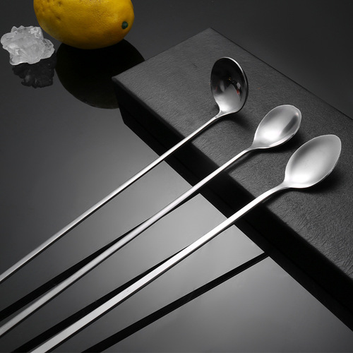 Stainless steel coffee honey stirring gourd handle spoon extended cocktail seasoning spoon creative dessert ice spoon