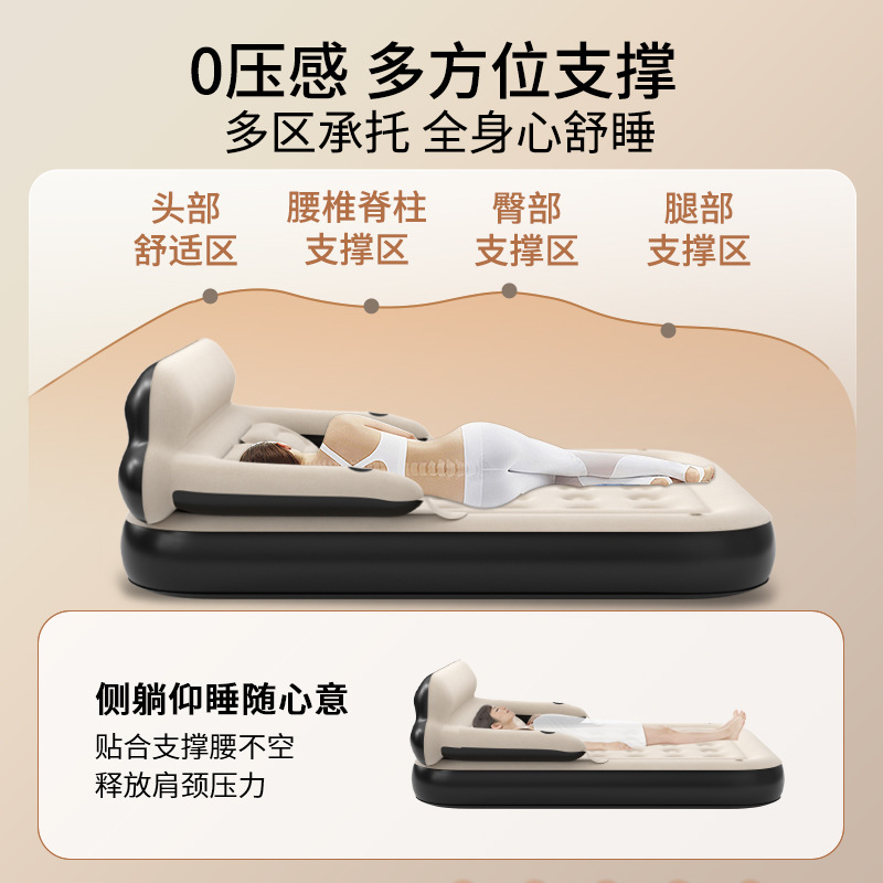 Pursuefreeクロスボーダーのホットタイプのシングル二人用の大型エアマットの携帯用の怠け者の空気入り背もたれのマットレス