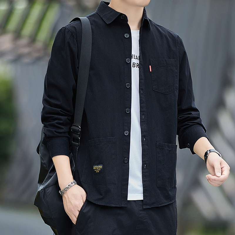 Long-sleeved shirt men's spring and autumn 2024 new non-ironing jacket shirt casual fashion brand overcoat