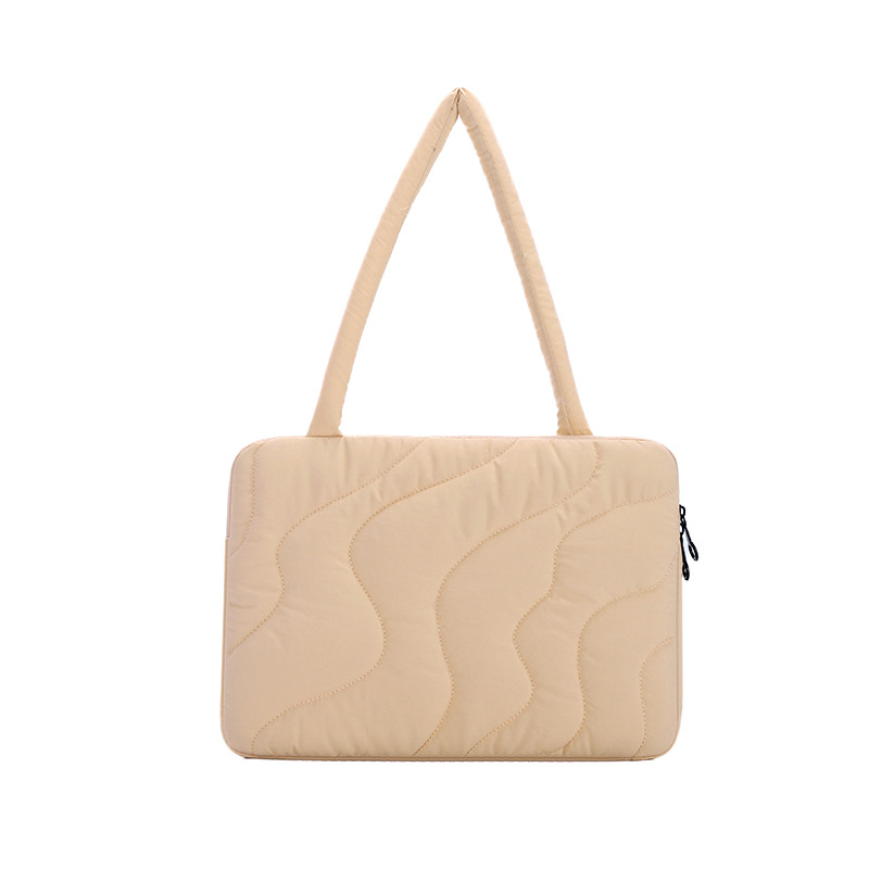 Ins-style quilted laptop bag 14inch simple and portable shockproof tablet bag for women, handbag