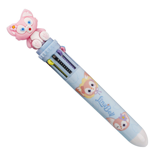 Cartoon cute ten-color pen multi-function push-type 10-color ballpoint pen exam office multi-color signature pen 1