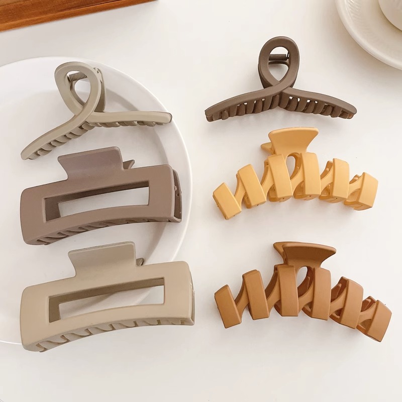 Horquilla de acrílico de las mujeres cuchara trasera updo clip de pelo grande celebridad de Internet elegante tiburón clip tocado simple horquilla