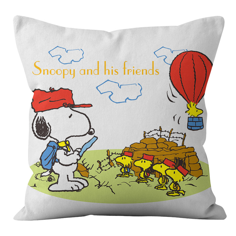 Animación dibujos animados Snoopy almohada cubierta sofá sala de estar dormitorio cojín almohada decoración del hogar simple almohada cubierta