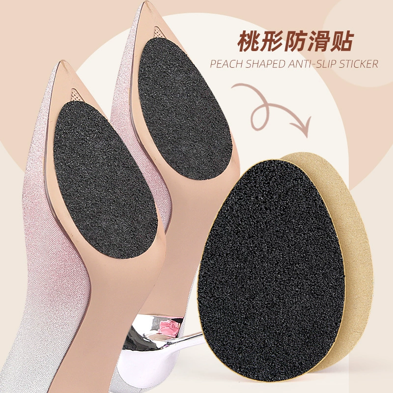 Наклейка на матовую подошве в форме персика Износостойкая Женская наклейка на подошве с высоким каблуком, противоскользящая наклейка, большая защитная пленка, черная наклейка на переднюю часть стопы