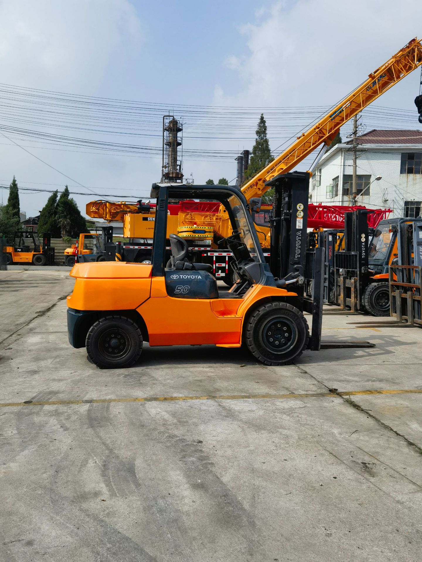 Toyota 7F505 toneladas de segunda mano carretilla elevadora soporte de exportación marca japonesa 8F50 8 toneladas 10 toneladas