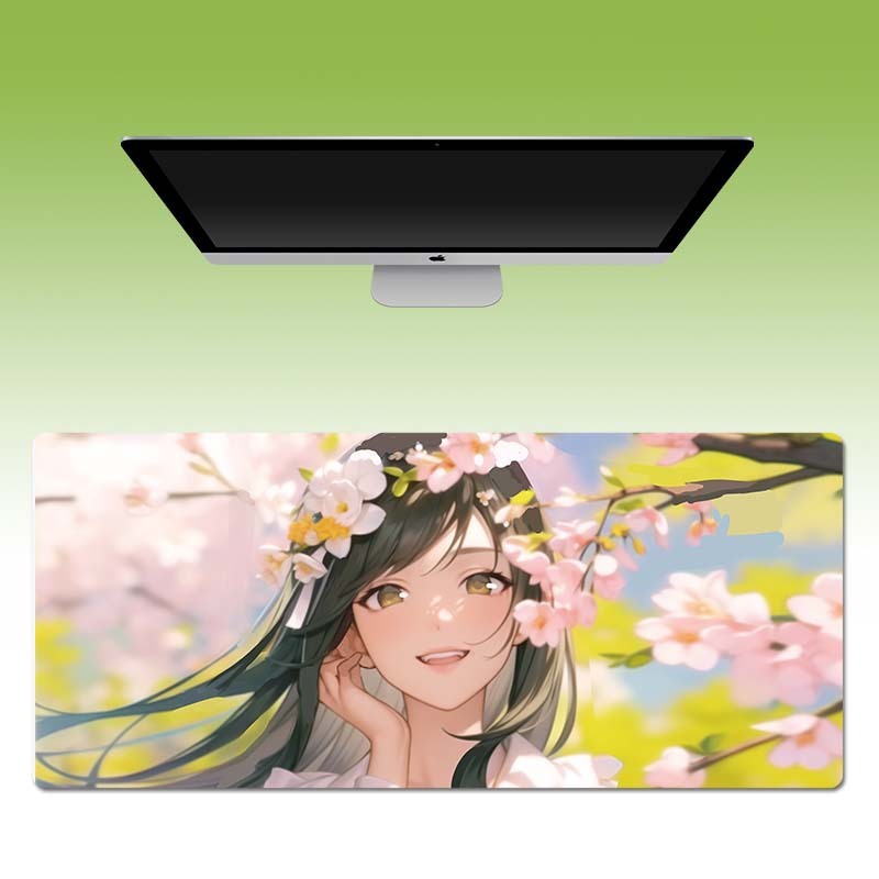 マウスパッドの1つの代理の超巨大なかわいいアニメの女子学生のキーボードのパッドは大きくて厚いロックの辺の卸売りの大きいサイズの事務室を増加します。|undefined