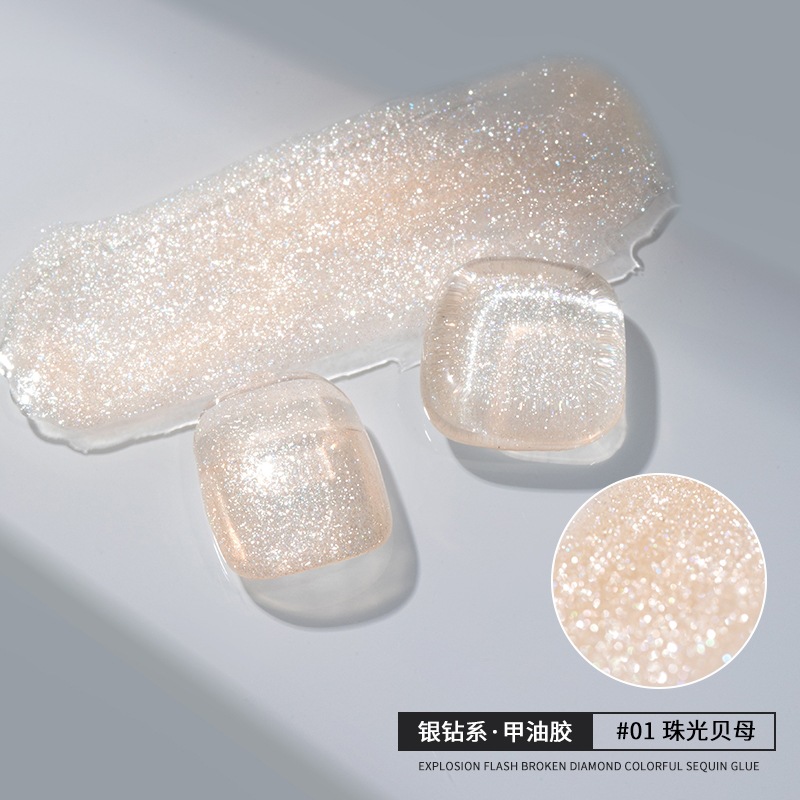 Isa flash nail gel gel gel de sequilla nail art especial taladro de brillo fino taladro de plata platino taladro de plata