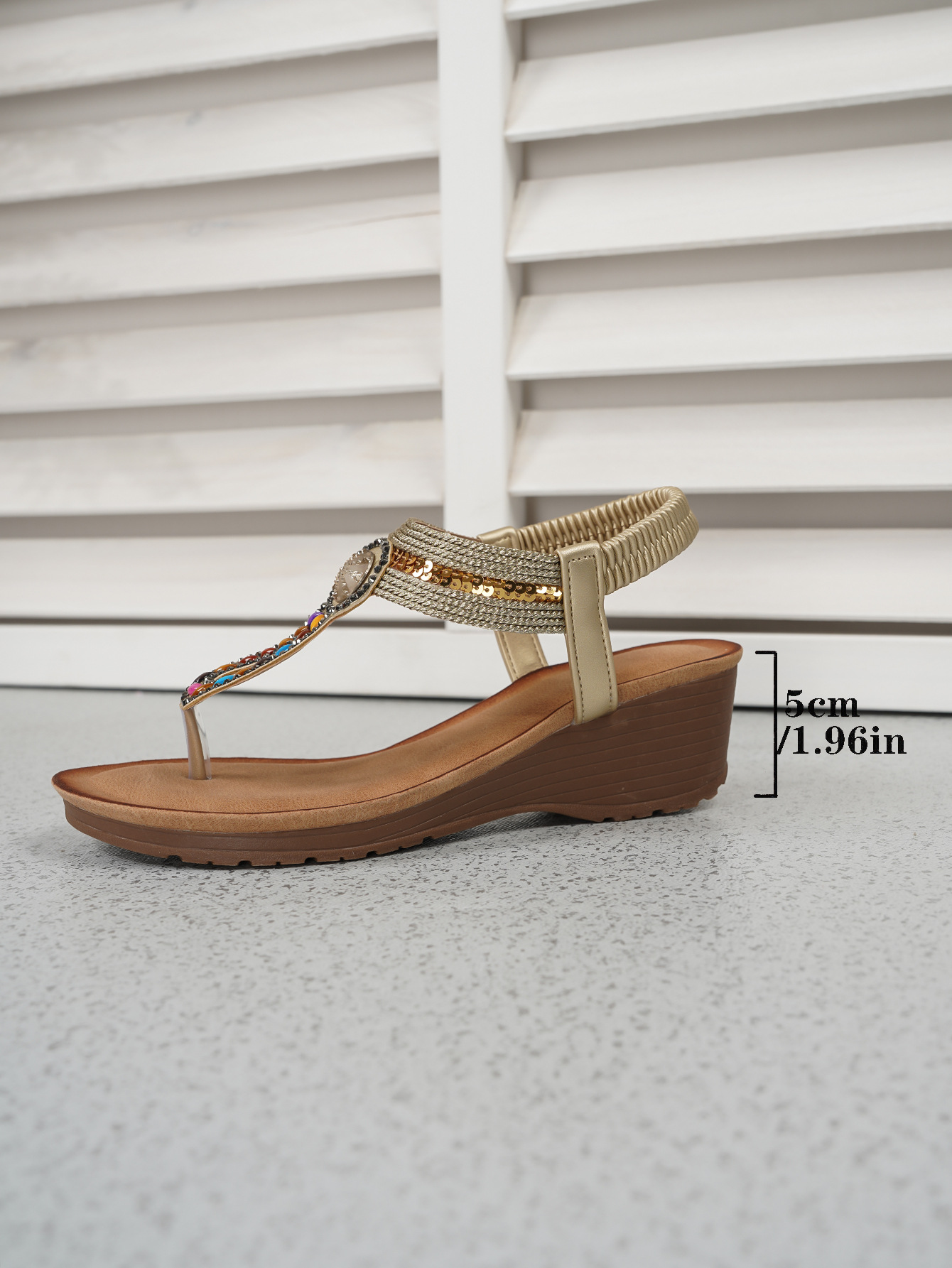 Boheemse sandalen met strass en sleehak voor dames strand_voghion.com