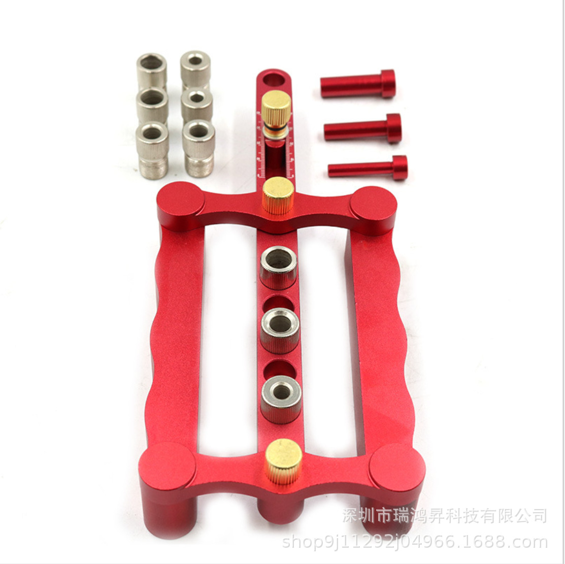 木工垂直打孔定位器圆木榫开孔器三合一金属钻孔定位器 DIY木工具