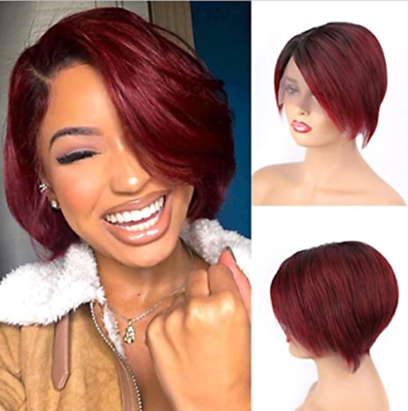 180g Weight Full Head Wigs Wig & Hair Extension Type Wigs Wig Accessories Short Straight Hair Wig Hairstyle Real Hair Hair Material Casual, Street Occasion Women's Gender Elegant, Simple Style Style Women's Elegant Simple Style Casual Street Real Hair Short Straight Hair Wigs 9