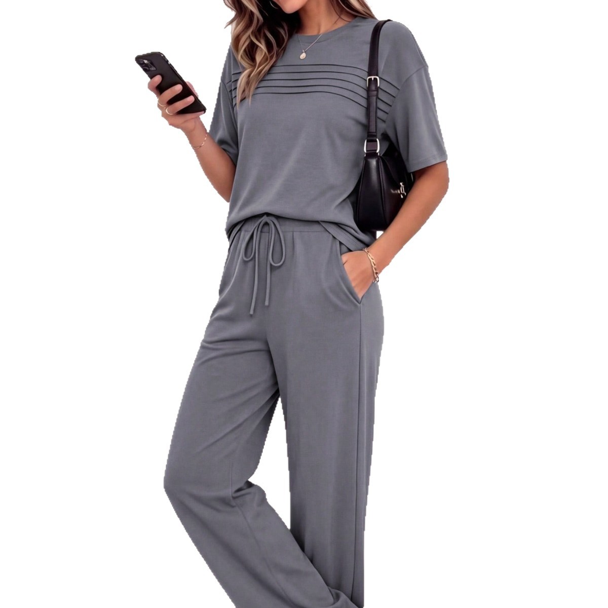 Women's Clothing Women's Spring/Summer Short-Sleeved Two Piece Set Fashion Trendy Casual Goods For Formal & Casual For Women_ecoleips.com