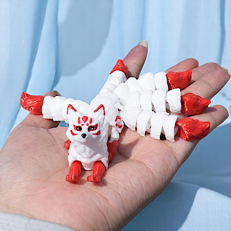 クロスボーダー 3D プリント関節付きキツネ五尾キツネ装飾玩具減圧ハンドモデルギフトおもちゃ子供の装飾品|undefined