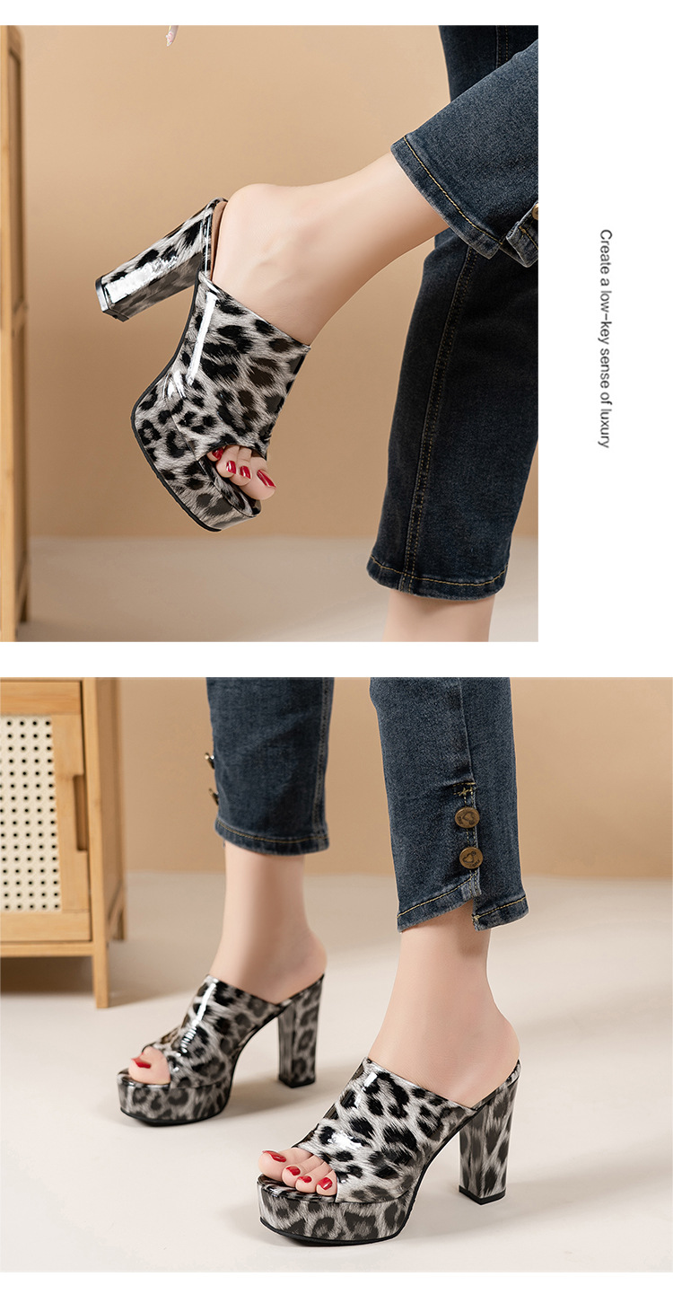 Women's Plus Size Leopard Print Sandals European American Style High Heels Chunky Heel Elegant Sexy Summer New Wish_vogvips.com