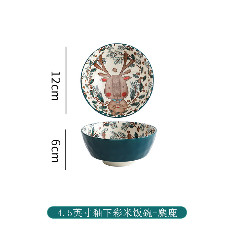 Animal de la historieta tazón de cerámica vajilla hogar tazón de arroz comer tazón de fideos tazón personalizado para niños tazón internet celebridad vajilla traje