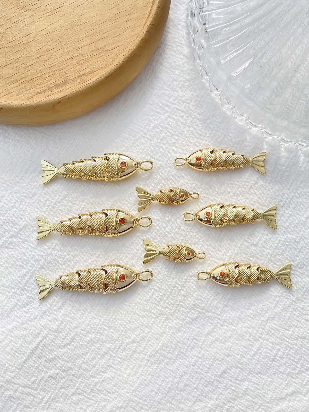 Copper Material 1 Piece Copper Fish Pendant Earring Findings DIY Jewelry Accessories Bracelets Necklace