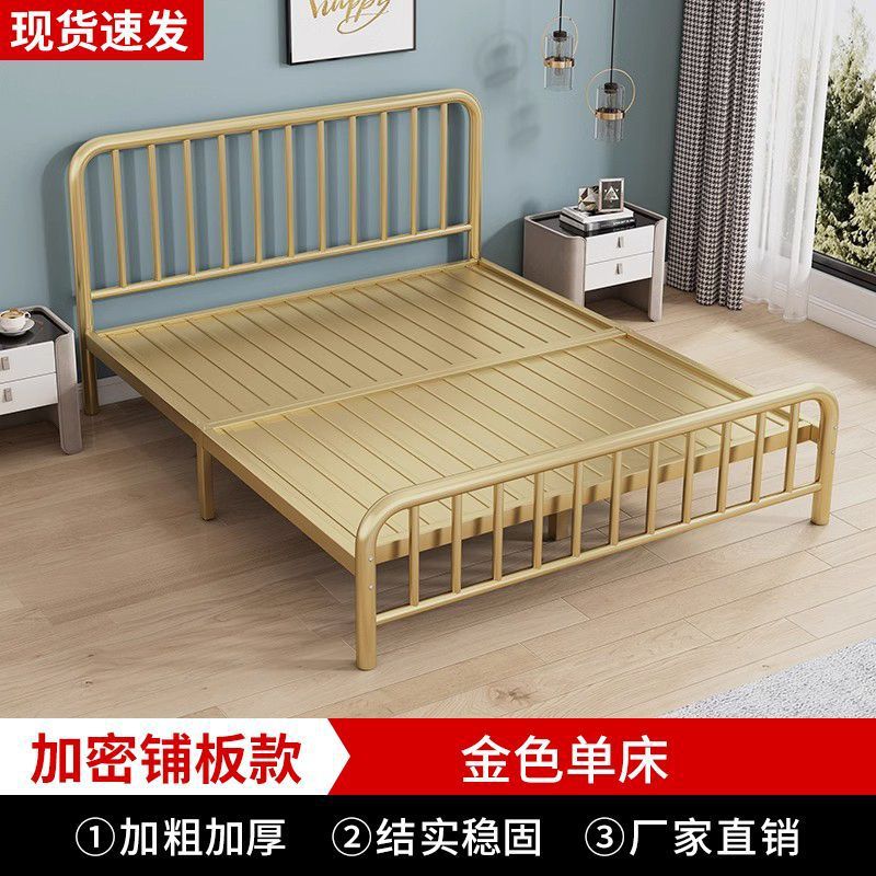 Cama europea de hierro forjado 1.8m cama doble alquiler familiar 1m reforzado económico 1.5 cama individual para niños