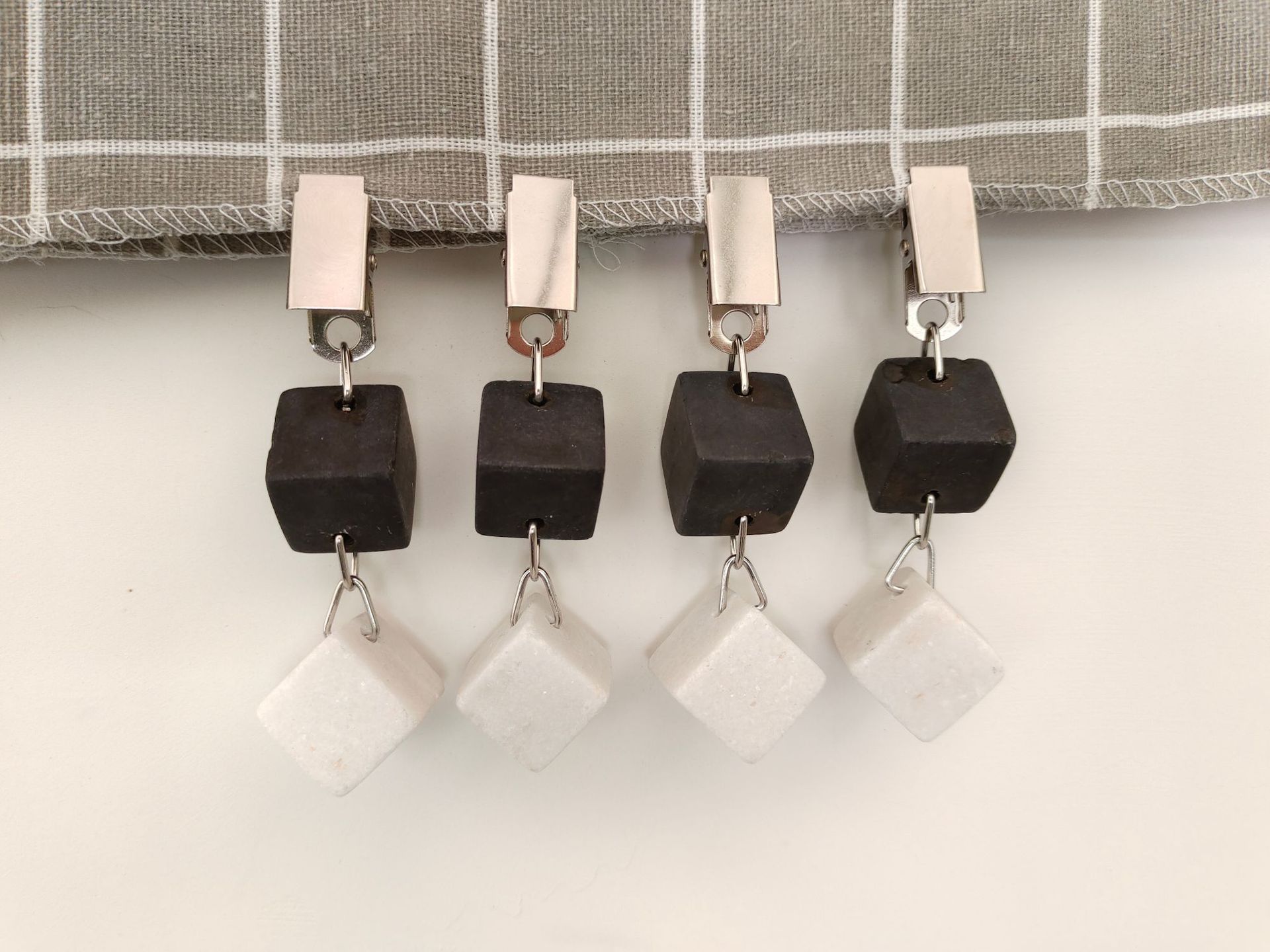 Cuadrado blanco gris negro mármol colgante mármol mantel colgante tabla paño clip tabla paño colgante tabla paño clip