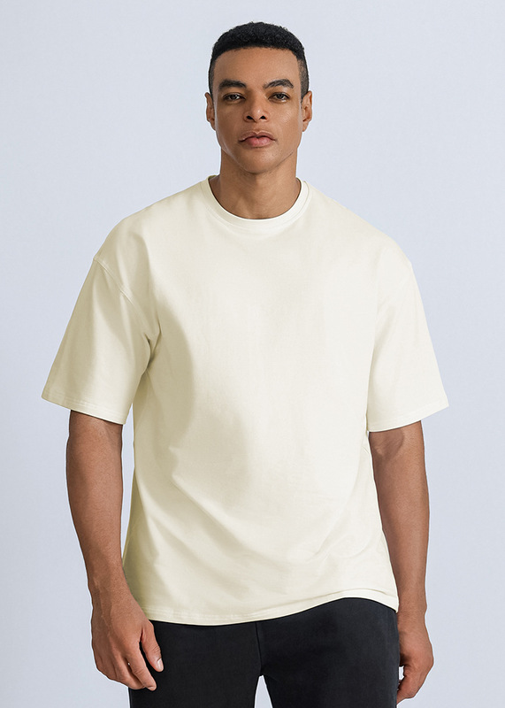 カスタムメイドの欧米風ゆったりオーバーサイズスポーツフィットネスTシャツ、トレンドブランド、厚手、ドロップショルダー、メンズTシャツ|undefined