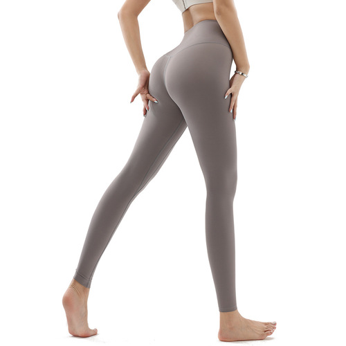 lulu yoga pants women's high waist hip-lifting no T-line fitness pants antibacterial naked peach sports tights