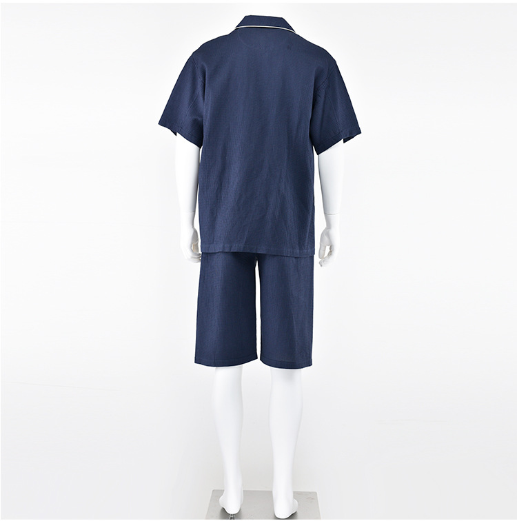 muji棉華夫格睡衣短袖套裝無印良品家居服_28.jpg