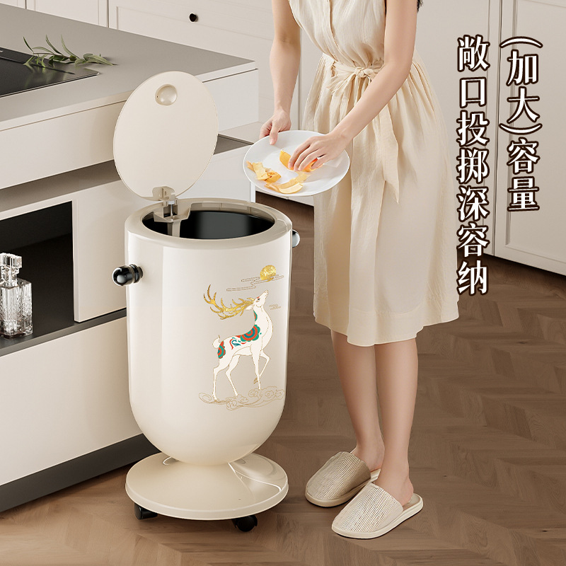 Basura creativa sala de estar doméstica ligera de lujo de alto grado con ruedas de cubierta de alta calidad y movible sin doblarse