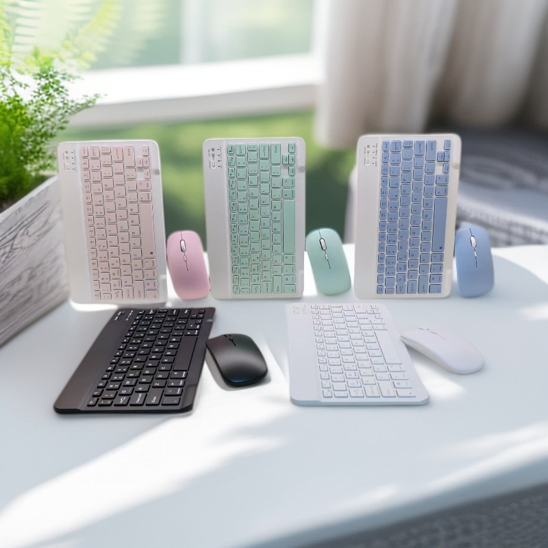 Tablet Dedicated Mobile Phone iPad Notebook Universal Wireless Bluetooth Keyboard and Mouse Set Colorful Magic Keyboard