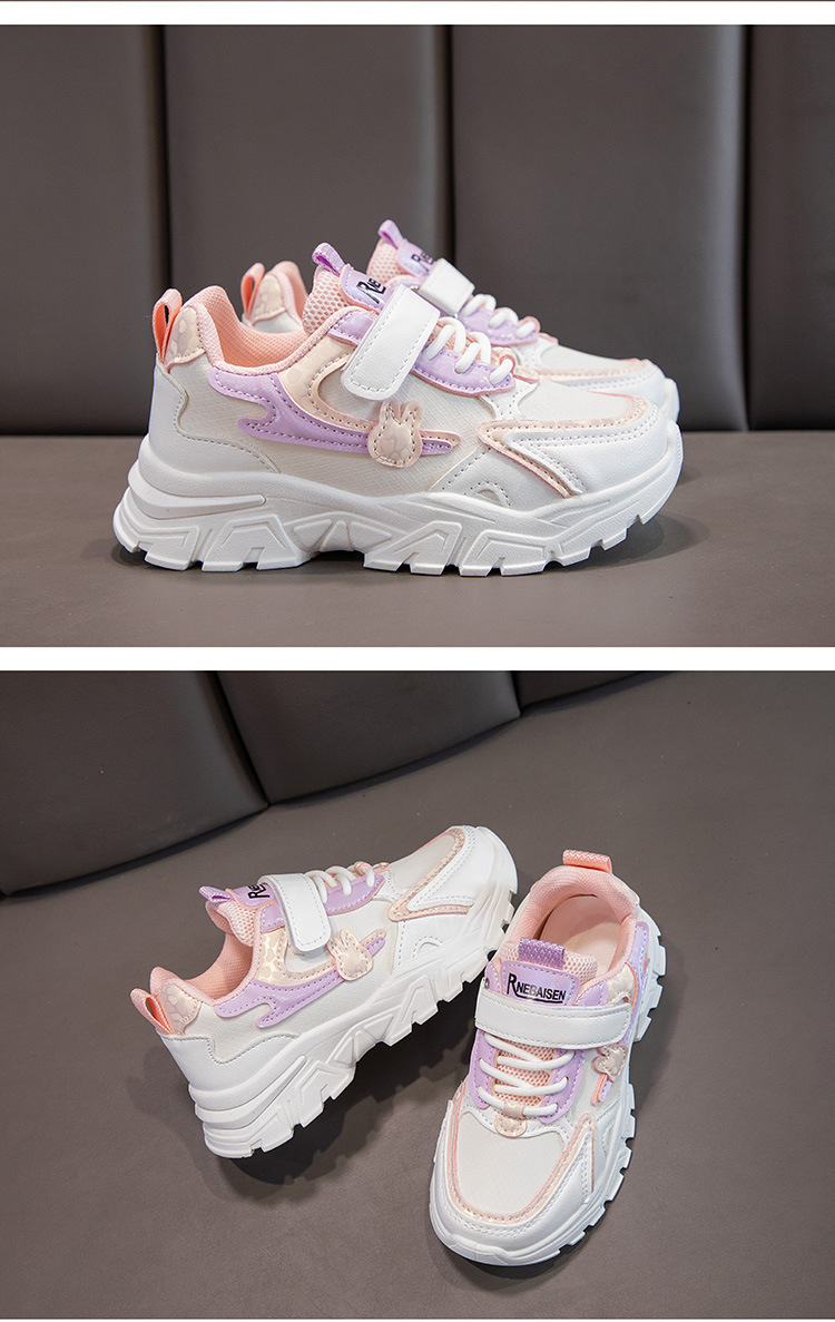 Girls' sports spring and autumn 2023 new leather faced baby dad shoes, large children's casual_voghion.com