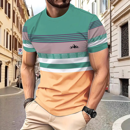 2025 New Street Trend 3D Print Cross-border T-shirt Summer Casual Loose Sports Style 3D Print Short-sleeve