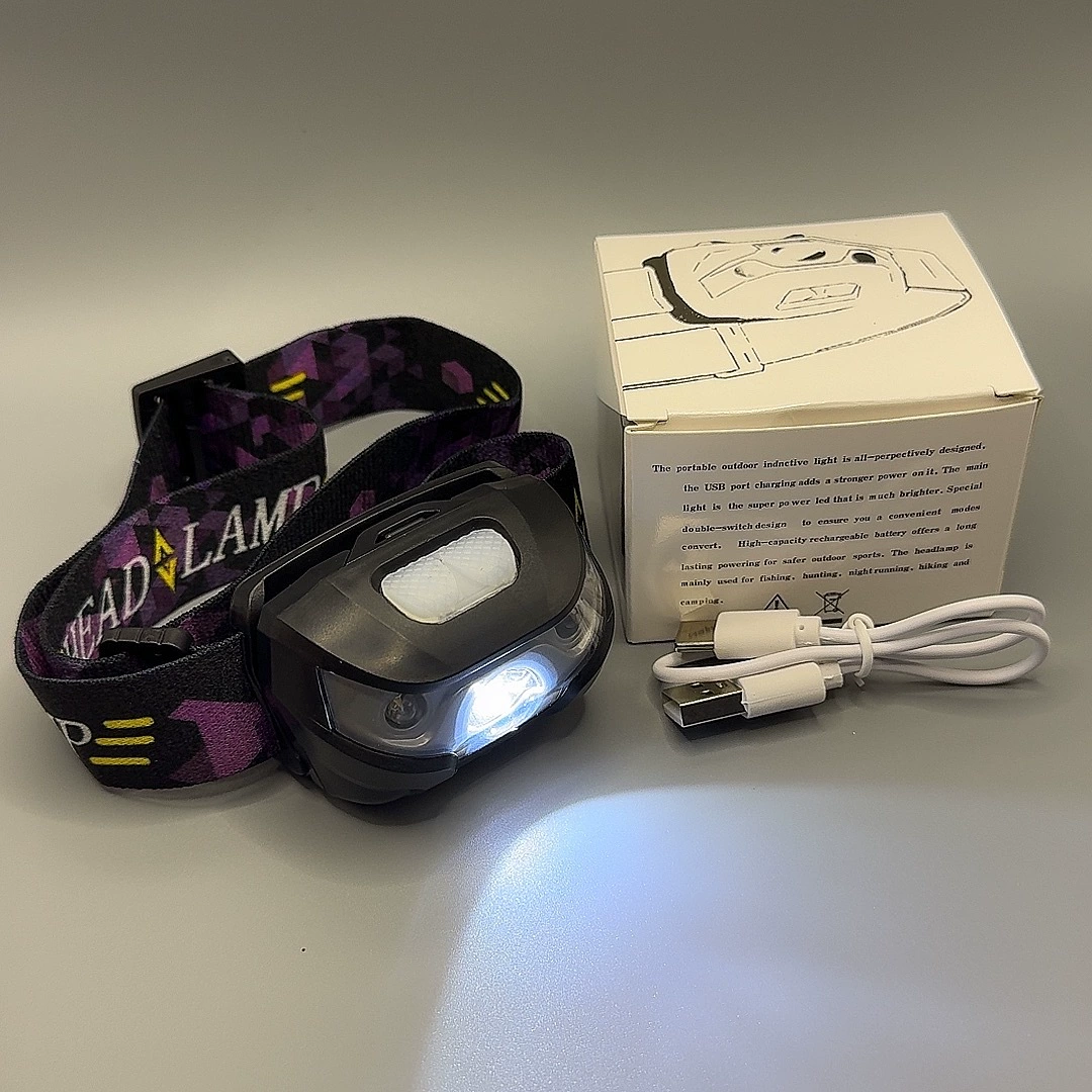 Персонализированная рыболовная USB-зарядка с ультра-длительным временем работы от батареи, светодиодная ночная рыбалка головной светильник с волновым сенсором и мощной бас-головной